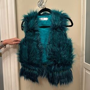 Rancho Estancia turquoise fur vest